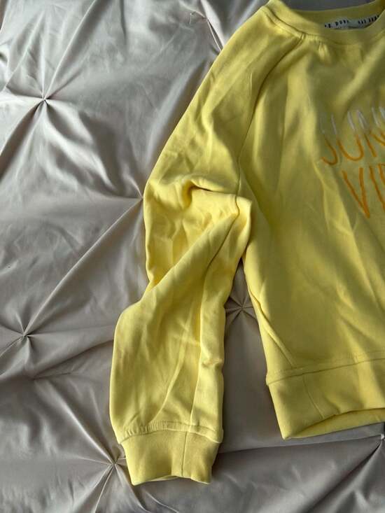 Rae Dunn Yellow Sunny Vibes Sweatshirt and Shorts Lounge Set - Picture 3 of 11